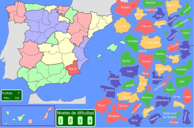 mapa españa provincias