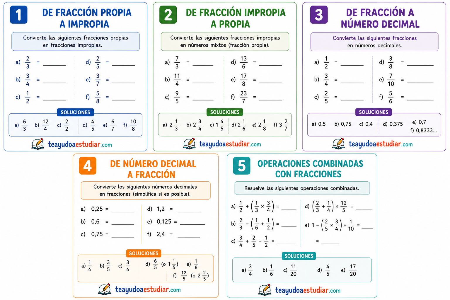 ficha de fracciones